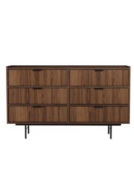 Comodă cu 6 sertare Edison nuc warmia