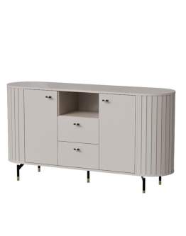 Komoda z szufladami i szafkami kaszmirowa ryflowana ZANTE ZA2