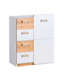 Komoda z szufladami biało-dębowa Lorento L6