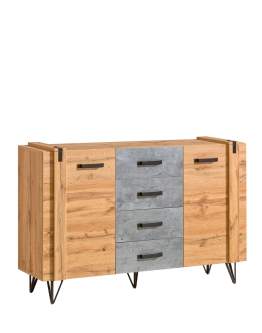 Komoda loftowa na nóżkach z szafkami Lofter LO5