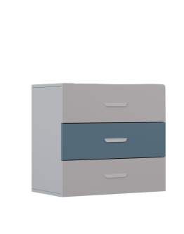 Komoda z trzema szufladami Lumi - kaszmir i niebieski mglisty