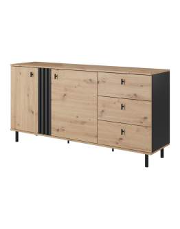 Komoda Madis D 165 cm (2d3s) – dąb artisan/antracyt