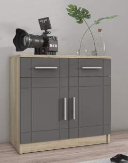 Komoda Paris Grafit, Dąb Sonoma 2F2S