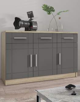 Komoda Paris Grafit, Dąb Sonoma 3F3S