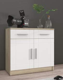 Komoda Paris bílá / Dub Sonoma 2F2S