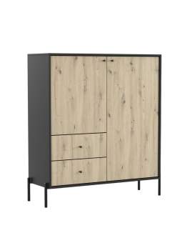 Comodă înaltă cu 2 uși și 2 sertare Ravi