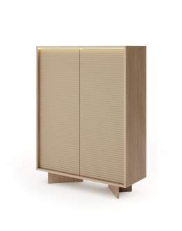 Komoda wysoka Semi A LED cappuccino bolivar naturalny