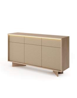 Komoda z szufladami i szafkami Semi C 154 cm 3D3S LED cappuccino bolivar naturalny