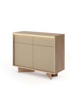 Komoda Semi D 104 cm 2D2S LED cappuccino bolivar naturalny