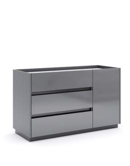 Nowoczesna komoda z szafką i szufladami Teo szary mat (TO-61-AG)