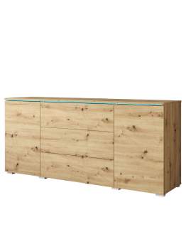 Comodă cu 2 uși și 3 sertare Vera, stejar artizanal (150 cm)