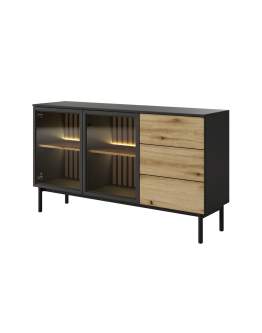 Komoda do salonu z przeszkleniem Lang C 150 2 2D3S