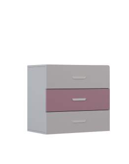 Komoda z trzema szufladami Lumi - kaszmir i antyczna róża