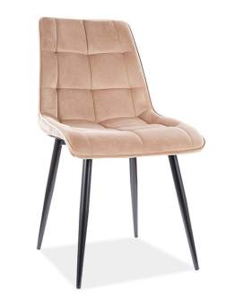 Krzesło Chic Velvet Beż Czarne Nogi