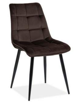 Krzesło Chic Velvet Brązowe Czarne Nogi