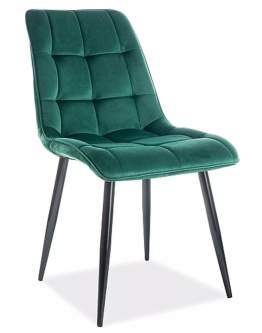 Krzesło Chic Velvet Zielony Czarne Nogi