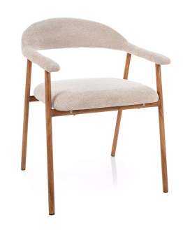 Scaun de dining Lagos, bej/stejar natural
