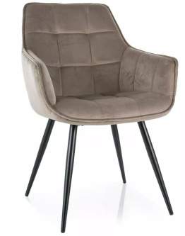 Stolička Lilia Velvet Tmavobéžová