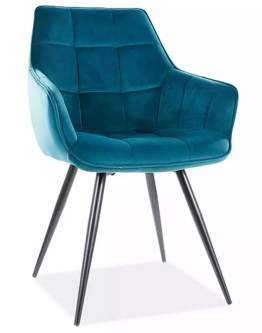 Stolička Lilia Velvet Tyrkysová