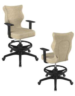 Krzesło młodzieżowe Duo z podnóżkiem, czarna podstawa, rozmiar 5, wzrost 146-176,5 cm