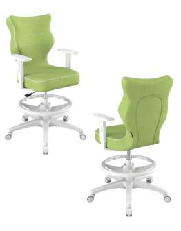 Krzesło młodzieżowe Duo z podnóżkiem, biała podstawa, rozmiar 5, wzrost 146-176,5 cm