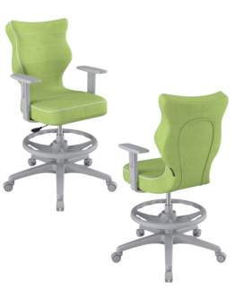 Krzesło młodzieżowe Duo z podnóżkiem, szara podstawa, rozmiar 6, wzrost 159-188 cm