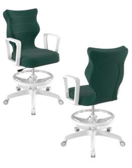 Krzesło młodzieżowe Norm z podnóżkiem, biała podstawa, rozmiar 6 (wzrost 159 - 188 cm)