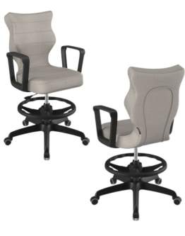 Krzesło młodzieżowe Norm z podnóżkiem, czarna podstawa, rozmiar 6 (wzrost 159 - 188 cm)