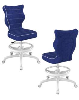 Krzesło dziecięce Entelo Petit z podnóżkiem 159-188 cm Biała Podstawa