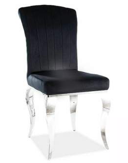 Krzesło do jadalni Prince Velvet Czarny, Chrome (3428 AB, 3430C) - Outlet