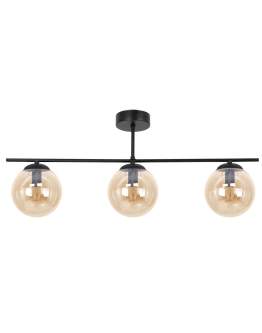 Lampa sufitowa trzy bursztynowe klosze K-5164 Delta