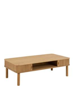 Stolik kawowy, drewniany Langley (04168), dąb, lamele
