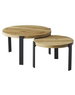 Sada dvoch lavíc Polo – dub artisan / čierna