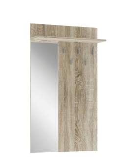 Wieszak z lustrem do przedpokoju Lima PR-1, dąb sonoma