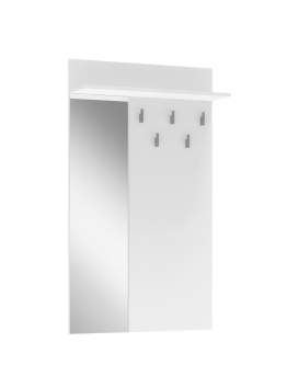Wieszak z lustrem do przedpokoju Lima PR-1, biały