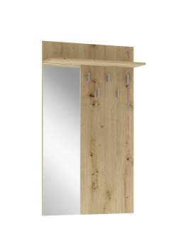 Wieszak z lustrem do przedpokoju Lima PR-1, dąb artisan