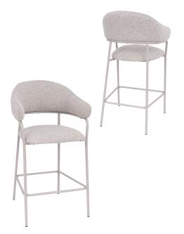 Barová židle s opěrkou na nohy Livia, béžová/kašmír