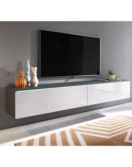 Szafka pod telewizor LED matera/biały połysk Lowboard D180 (LOWD180TW)