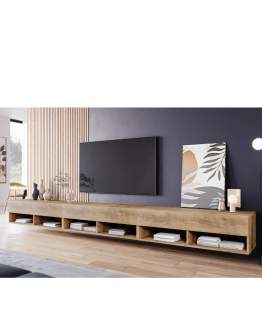 Szeroka szafka RTV 300 cm kasztan Lowboard A (LOWA300XX)