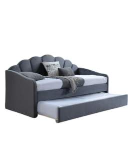 Pat extensibil tip scoică Bella Velvet (90-180 cm) gri