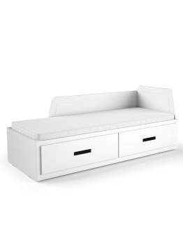 Pat de colț extensibil pentru copii cu 2 sertare Mia (80-160 cm)