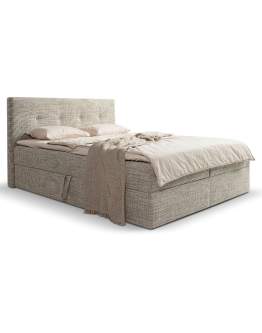 Tapicerowane łóżko kontynentalne z pojemnikiem Sara 140/160/180
