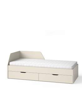 Pat de colț single cu 2 sertare Melo Me9 (90x200 cm)