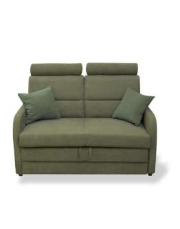 Mała kanapa dwuosobowa rozkładana z regulowanymi zagłówkami Wibaro