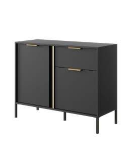 Mała komoda Lars D na nóżkach z szafkami i szufladą 103 cm