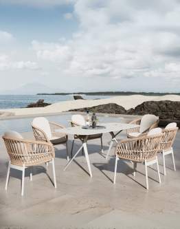 Zestaw ogrodowy Malta: stół 180 cm i 6 krzeseł z technorattanu