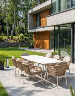 Set de grădină Malta: masă + 8 scaune