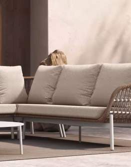 Zestaw ogrodowy Malta: narożnik i 2 stoliki (5 osobowy)