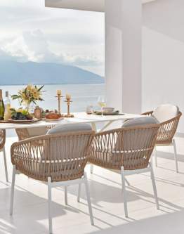 Zestaw ogrodowy Malta: stół 240 cm i 8 krzeseł z technorattanu