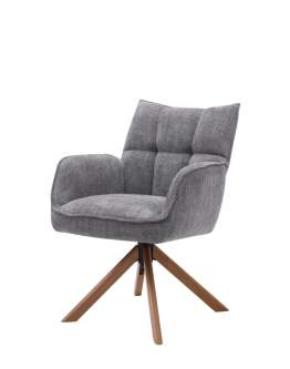 Krzesło obrotowe Marilla, drewniane nogi, szare (53240003)